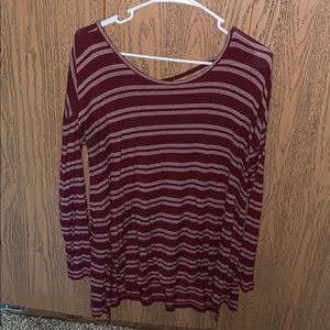 Maroon and Cream Top